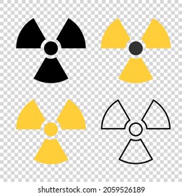 Set radioactive sign vector icon