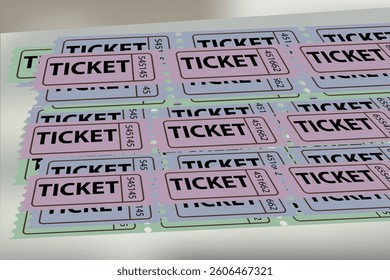 Set Raffle Tickets, Lottery stack concept, vector illustration design background