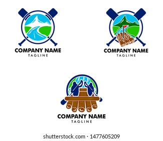 Set of Rafting logo design vector template