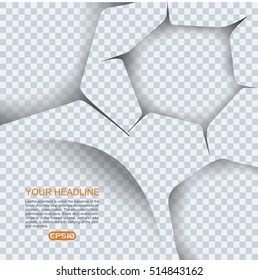 Set of ragged holes on transparent background for your design. Vector illustration.