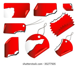 set of ragged vector price tags