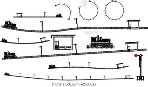 Set of railroad vector characters