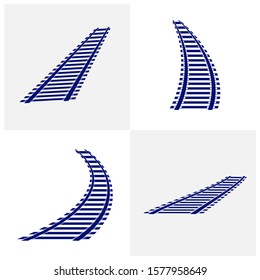 Set of Railroads Design Vector, Railroads Design Template, Icon Symbol, Illustration