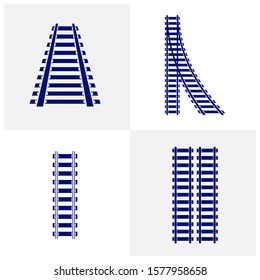 Set of Railroads Design Vector, Railroads Design Template, Icon Symbol, Illustration