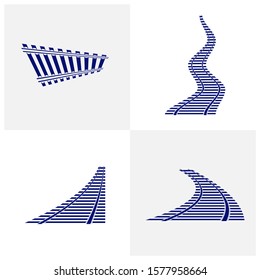 Set of Railroads Design Vector, Railroads Design Template, Icon Symbol, Illustration