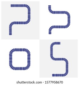 Set of Railroads Design Vector, Railroads Design Template, Icon Symbol, Illustration