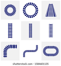 Set of Railroads Design Vector, Railroads Design Template, Icon Symbol, Illustration
