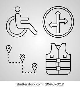Set of Railway Icons Vector Illustration Isolated on White Background
 
