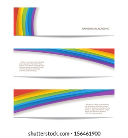 set of rainbow background with custom text copy place