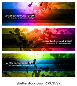 Set of Rainbow Backgrounds - 3 Colorful Banners