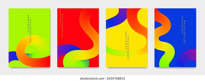 A set of rainbow backgrounds with smooth elements. For posters, covers, flyers, etc.