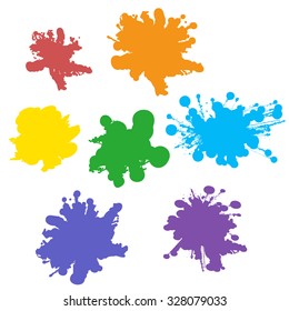 Set of rainbow blots on a white background. Vector eps 10.