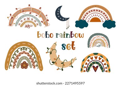  Set of rainbow boho for a children is room