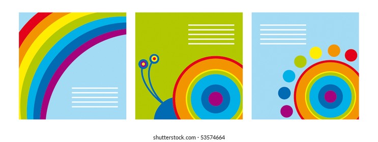 set of rainbow card