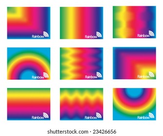 conjunto de tarjetas de visita de color arcoiris