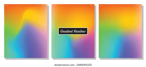 A set of rainbow colored gradients, background, template for social media design, banners, web pages, and more.