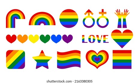 Colores de arcoiris diseñados para simbolizar la comunidad LGBT. Ilustración vectorial. 