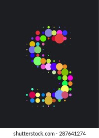 set of rainbow dot letters s