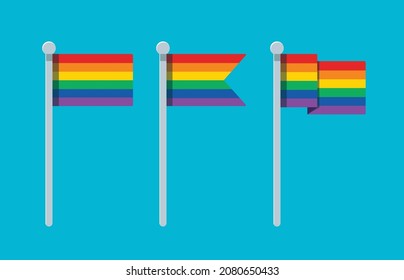 set of rainbow flag lgbt pride. vector illustration