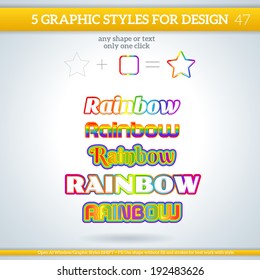 Set of Rainbow Graphic Styles for Design.