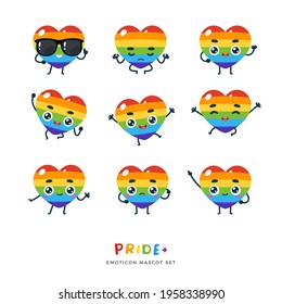 A set of rainbow heart. Isolated Vector illustration. Part 1