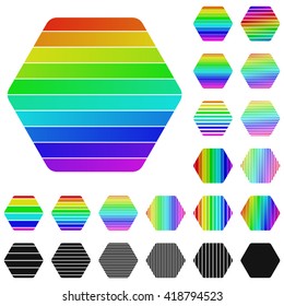Set of rainbow hexagon logo icon designs - Shutterstock ID 418794523