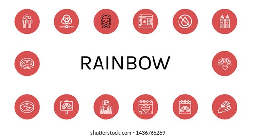 Set of rainbow icons such as Gay, Rgb, Hippie, Color picker, Ink, Sample, Pride, World pride day, Rainbow , rainbow