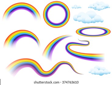 Set of rainbow. Isolated on white illustration