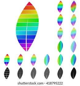 Set of rainbow leaf logo icon designs