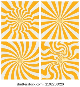 set of rainbow line backgrounds in 1970s hippie style. patterns retro vintage 70s groove. psychedelic poster background collection. vector design illustration