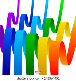set of rainbow lines on white background vector
