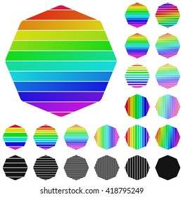 Set of rainbow octagon logo icon designs - Shutterstock ID 418795249
