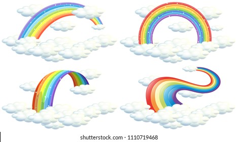 A Set of Rainbow on White Background illustration