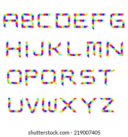 Set of Rainbow Spectrum Crystal Font