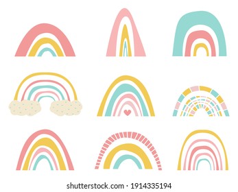 Set of rainbow, vector illustration