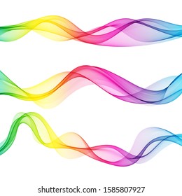 
Set of rainbow wavy smooth waves. Design element