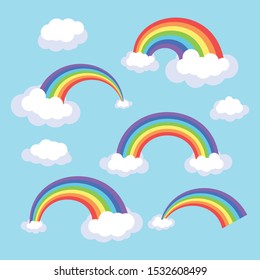 Set Rainbows Clouds Stock Vector (Royalty Free) 1532608499 | Shutterstock