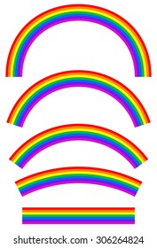 Set of rainbows with different level of arcing