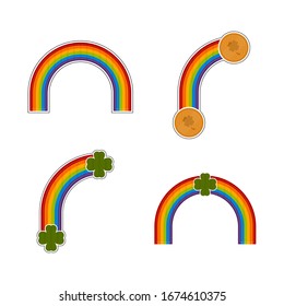 Set of rainbows icons. Saint patrticks icons - Vector