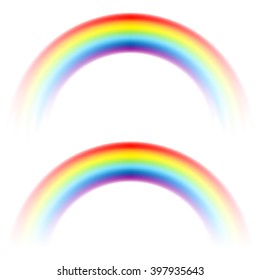 The set of rainbows  isolated on white background
