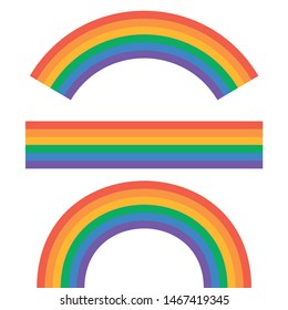 Set of rainbows white background. Rainbow 3d icon