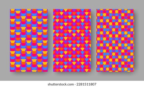 Set of Rainbox Shape Pattern Background for Book Cover, Business Poster or Etc. High Quality Vector Background Illustration