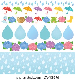 Set of rainy day illustrations.