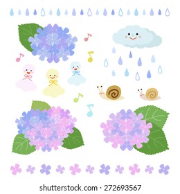 Set of rainy season elements,  vector eps10 illustration