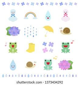 Set of rainy season icons