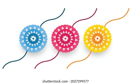 set of rakhi band vector design isolated on white background
