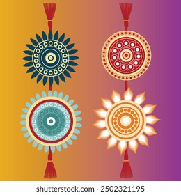 Set of Rakhi Vector design illustration