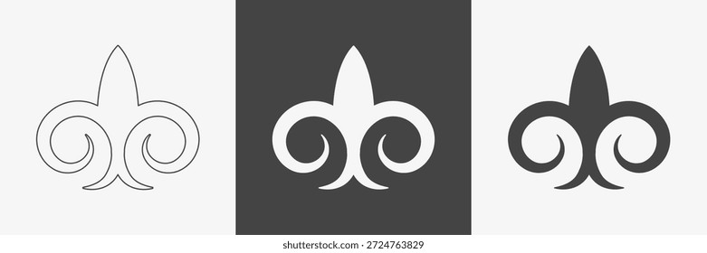 Conjunto de Elementos étnicos de cuerno de carnero. Diseño de personas nómadas. Vector