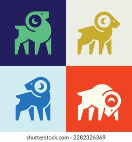 Conjunto de logotipos de las Ram. Diseño de iconos. Elementos de plantilla