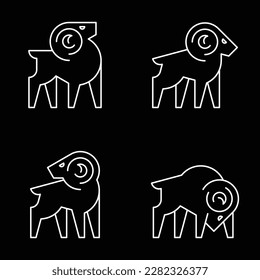 Set of Ram Logo. Icon design. Template elements